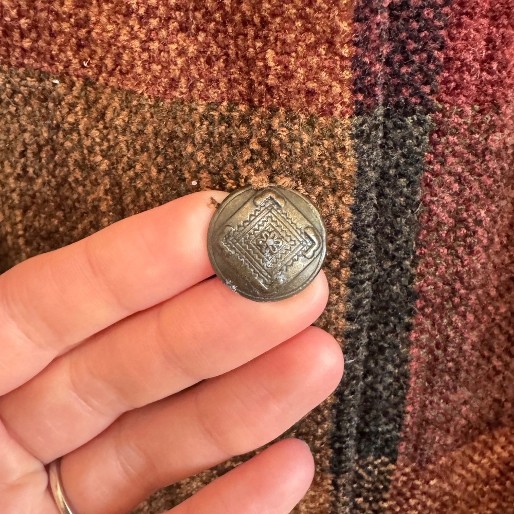 VTG 90s‎ Christopher & Banks Plaid Chenille Cardigan Fall Gorpcore Cabin Woods - Picture 7 of 13